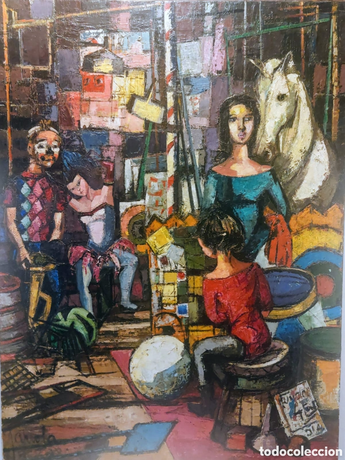 Arte: JOSEP TAPIOLA GRAN OLEO TELA 116X80 EL CIRCOL TEMA CUMBRE OBRA IMPORTANTE