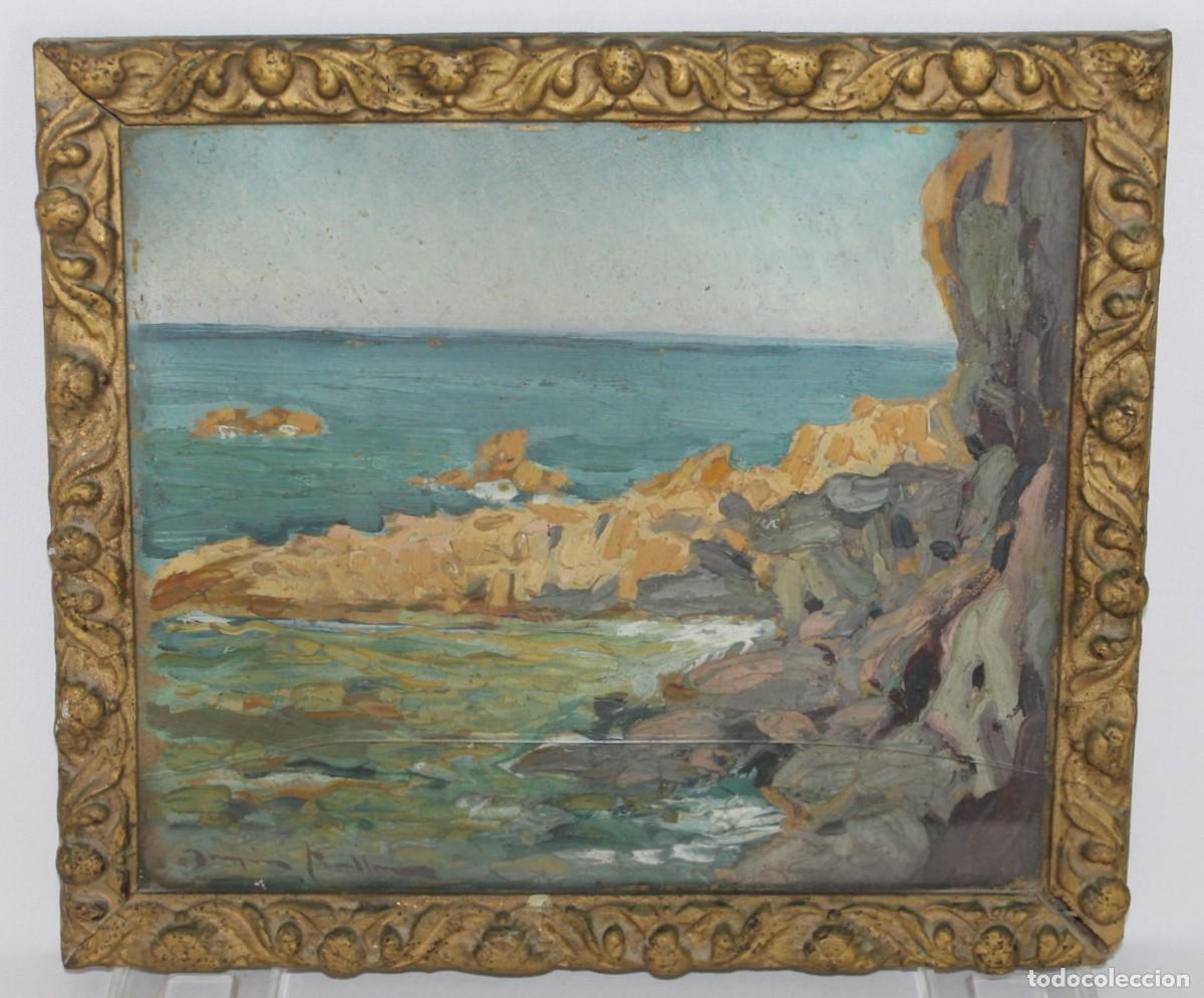 Arte: Joaqu&iacute;n Terruella Matilla (1891-1956). Paisaje Costa Brava. &Oacute;leo sobre madera.