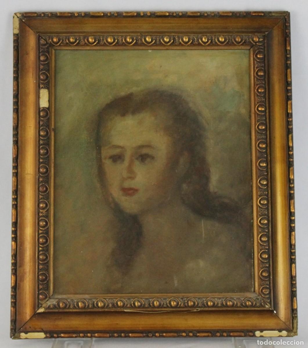 Arte: &Oacute;leo sobre lienzo. Retrato de dama. An&oacute;nimo. Principios del siglo XX.