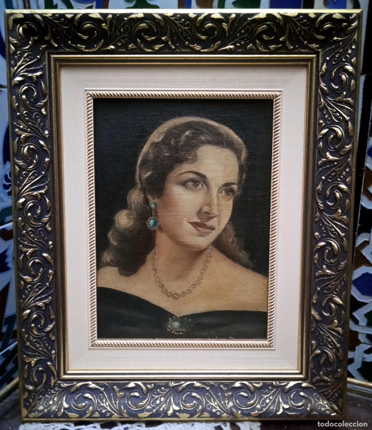 Arte: FRANCISCO SEBASTI&Aacute;N-RODR&Iacute;GUEZ (1920-2023): &rdquo;Retrato de Juanita Reina&rdquo;. &Oacute;leo.