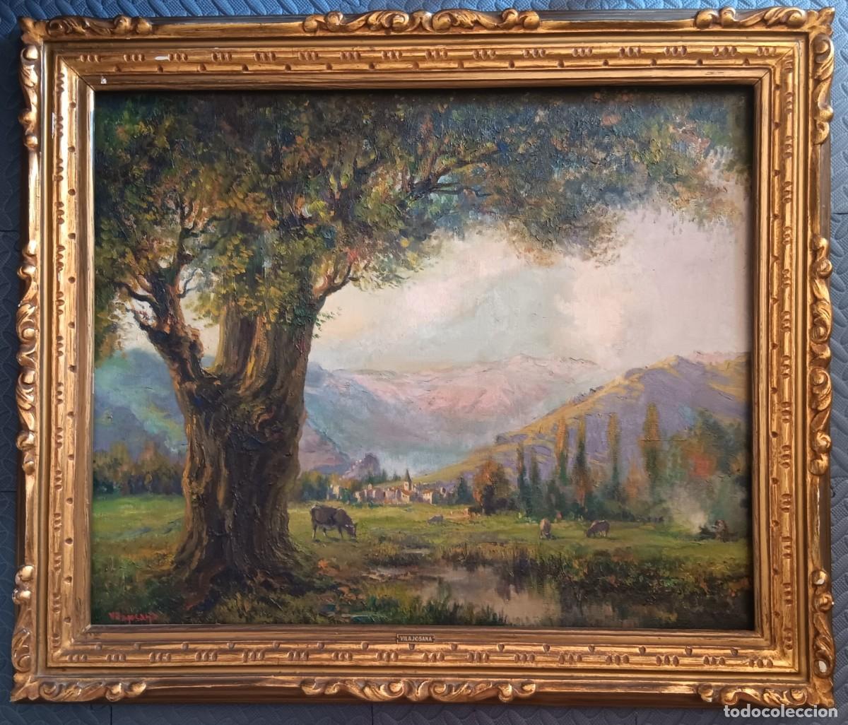Arte: ESTANISLAU VILAJOSANA GUIL&Agrave;. &Oacute;LEO SOBRE TELA ENMARCADO MADERA 89 X 75,5. VER FOTOS.