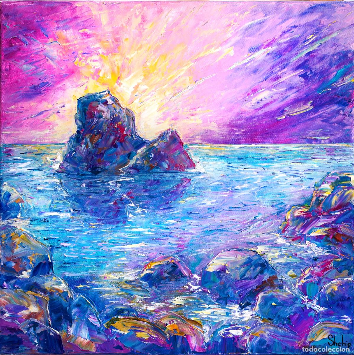 Arte: Cuadro Sunrise Over Mediterranean Rocks