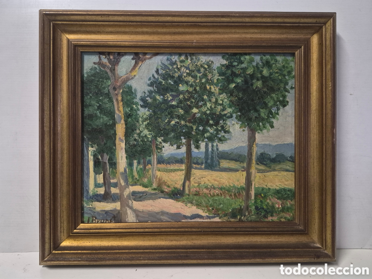 Arte: J brunet , josep brunet &iexcl;&iexcl;. Oleo sobre tela pegado a carton duro. paisaje. firmado