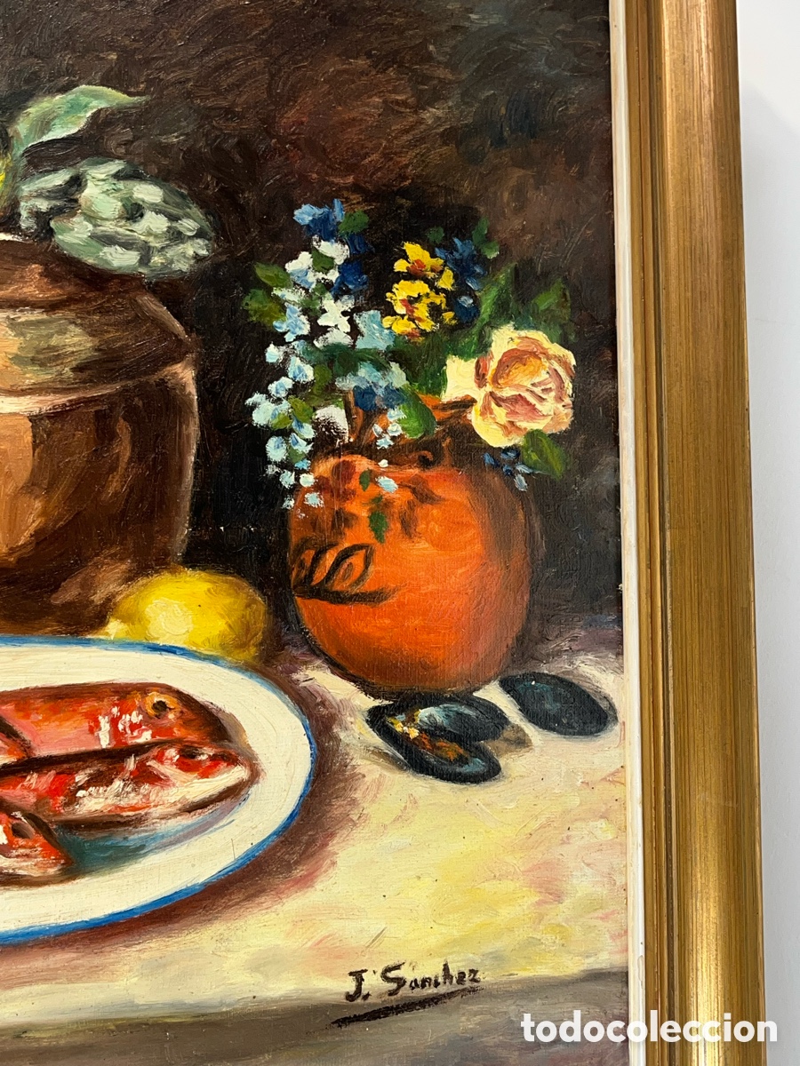 Arte: Bodeg&oacute;n de cocina tradicional al &oacute;leo de J. S&aacute;nchez - Foto 3