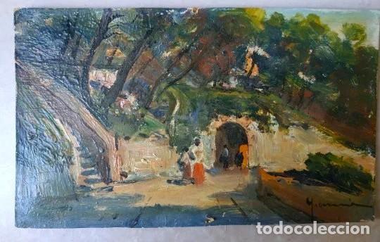 Arte: &Oacute;leo original impresionista, ca. 1900-1920, Menton Cap Martin, Francia
