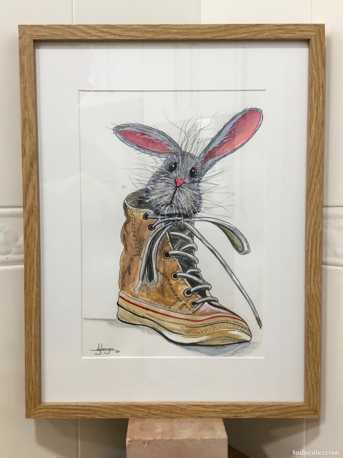 Arte: Aqu&iacute; no me encuentran. Acr&iacute;lico y plumilla sobre papel.