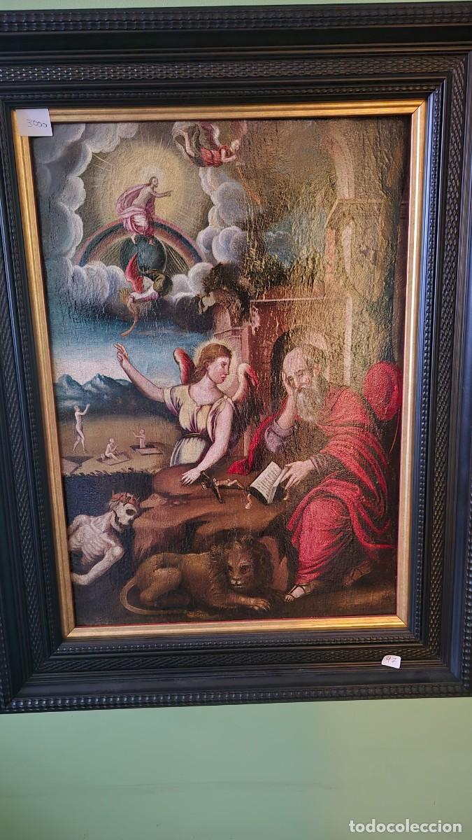 Arte: &oacute;leo sobre tabla, San Jer&oacute;nimo, siglo XVI o S XVII Escuela Espa&ntilde;ola