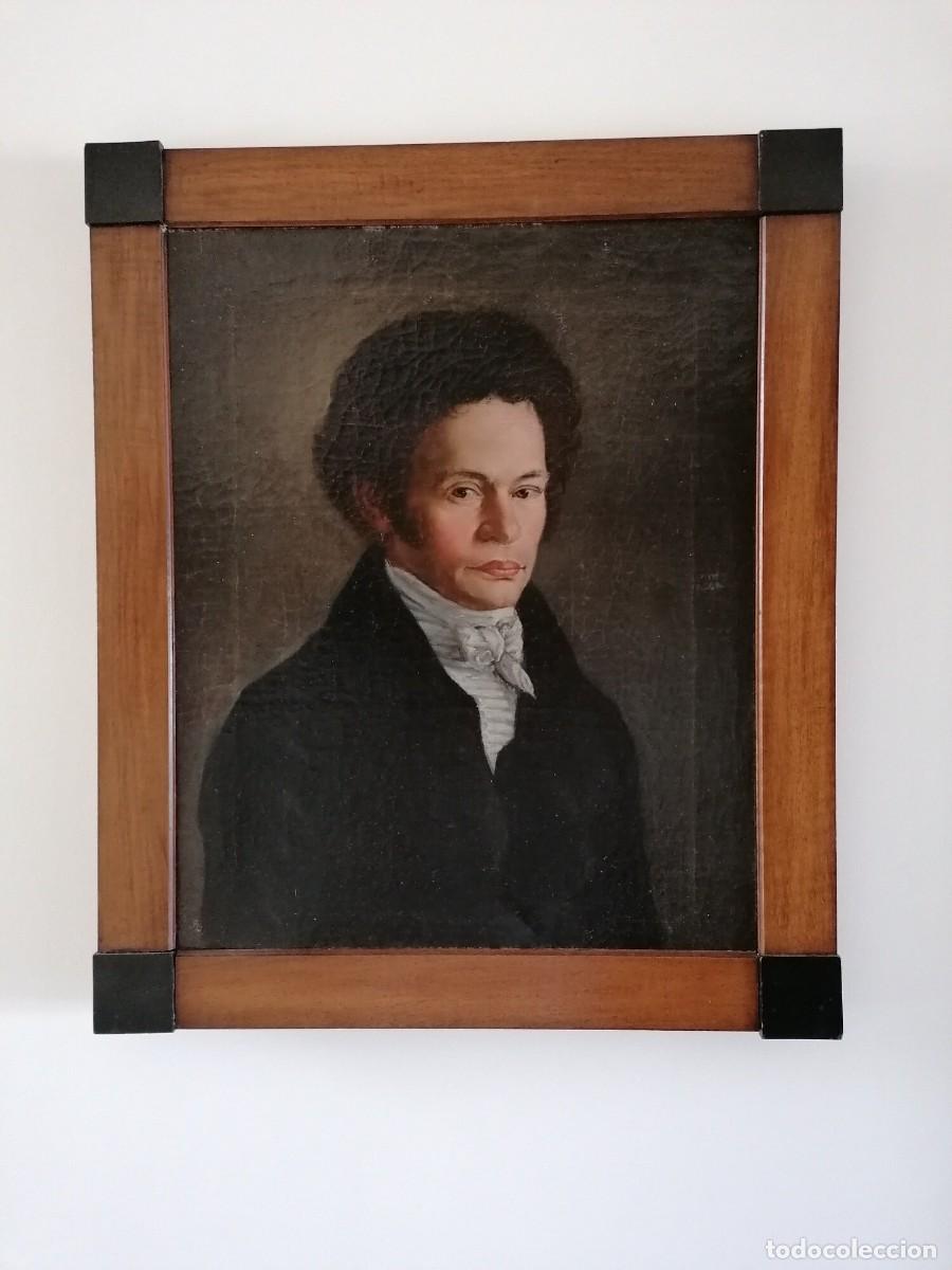 Arte: Retrato de medio cuerpo de un caballero con un pendiente.