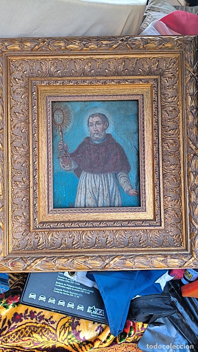 Art: Retrato al oleo de Santo sobre metal