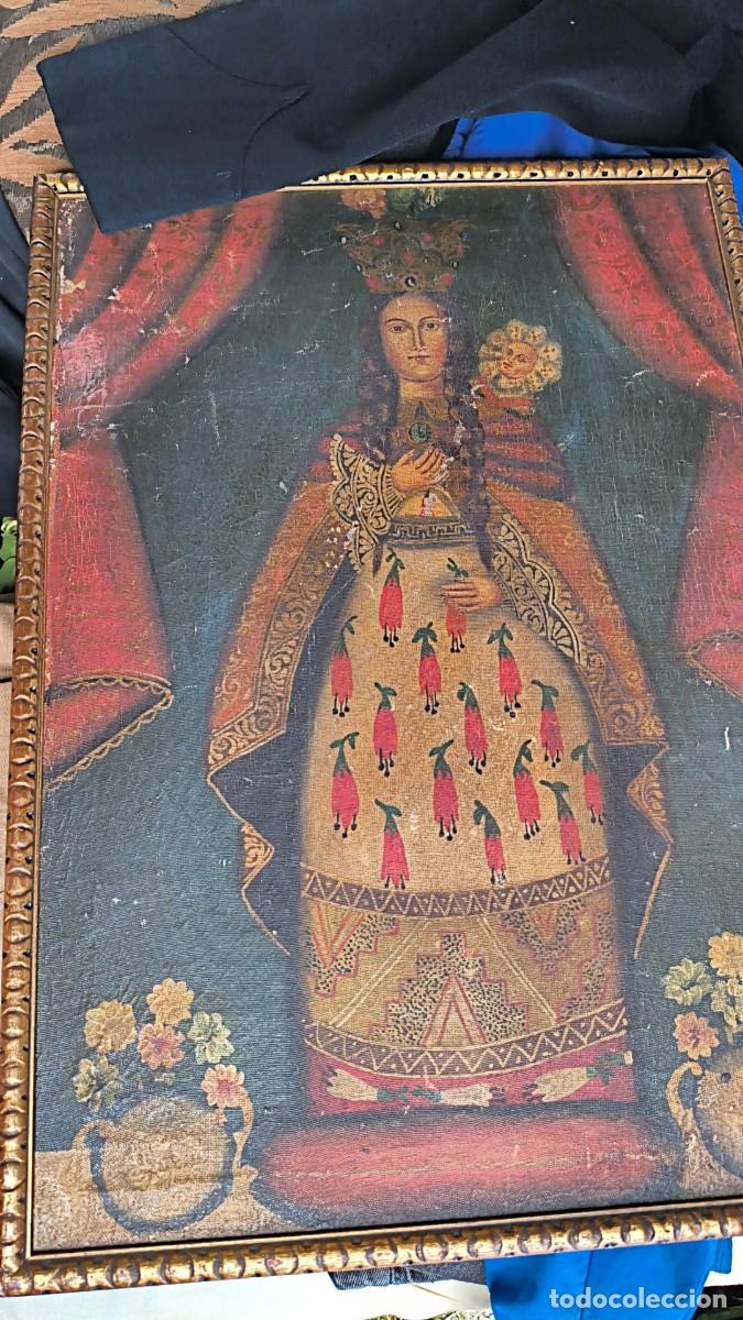 Arte: Retrato al oleo de Santa siglo 18 colonial