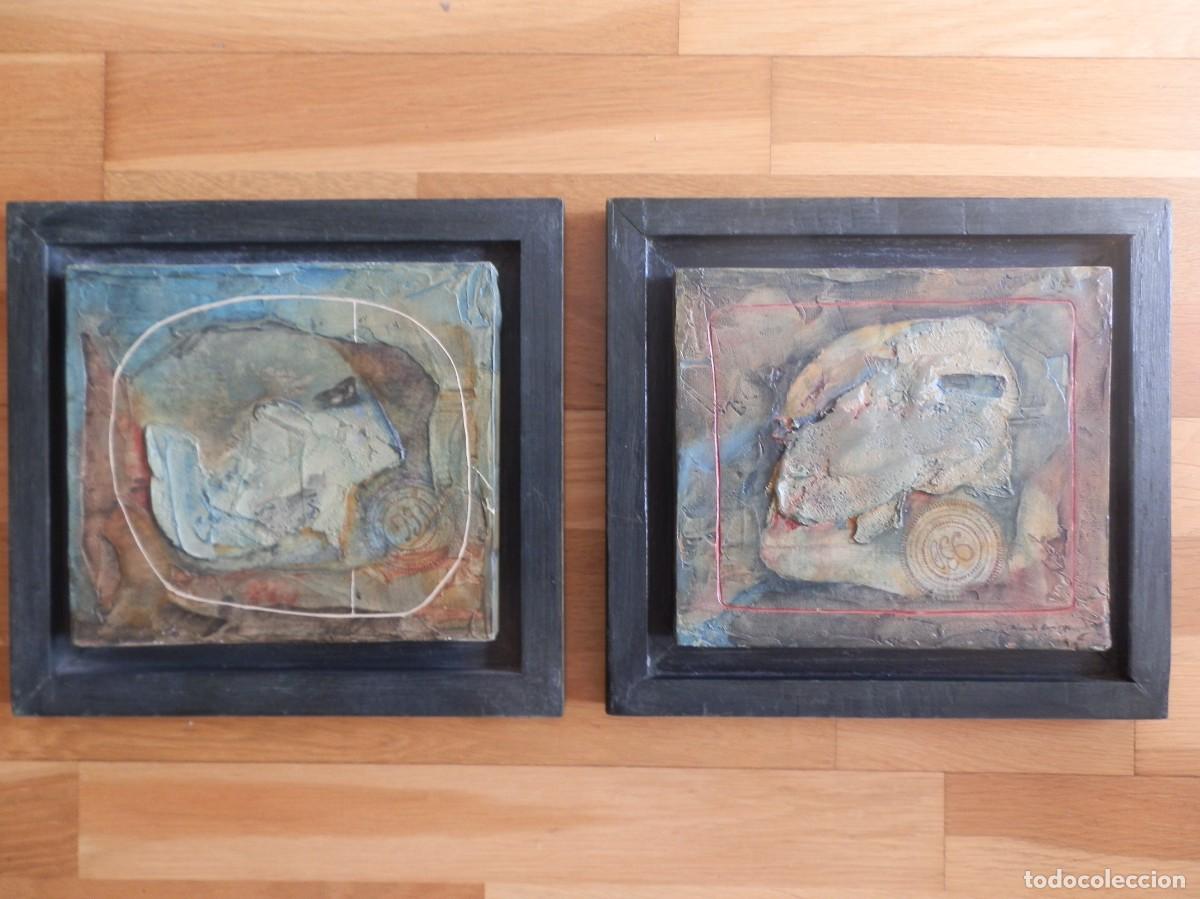 Arte: 2 CUADROS DEL PINTOR RICARDO ALARIO. OBRAS DE ARTE ABSTRACTO CONTEMPOR&Aacute;NEO.