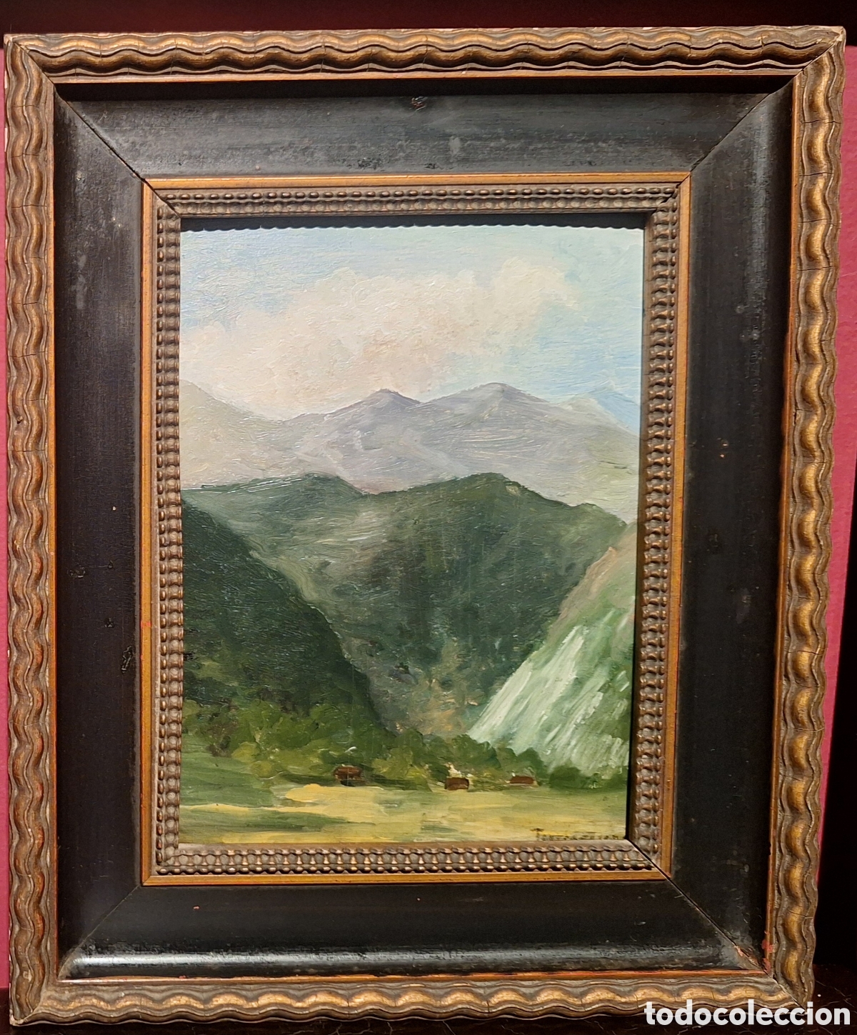 Arte: PAISAJE MONTA&Ntilde;OSO POR FRANCESC TORRESCASSANA (1841-1918)