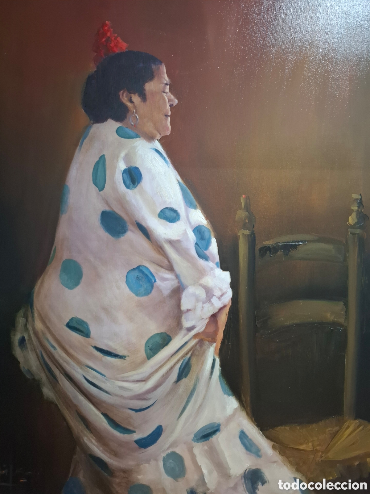 Arte: Oleo sobre lienzo gitana luis marquez 1m x081 - Foto 2