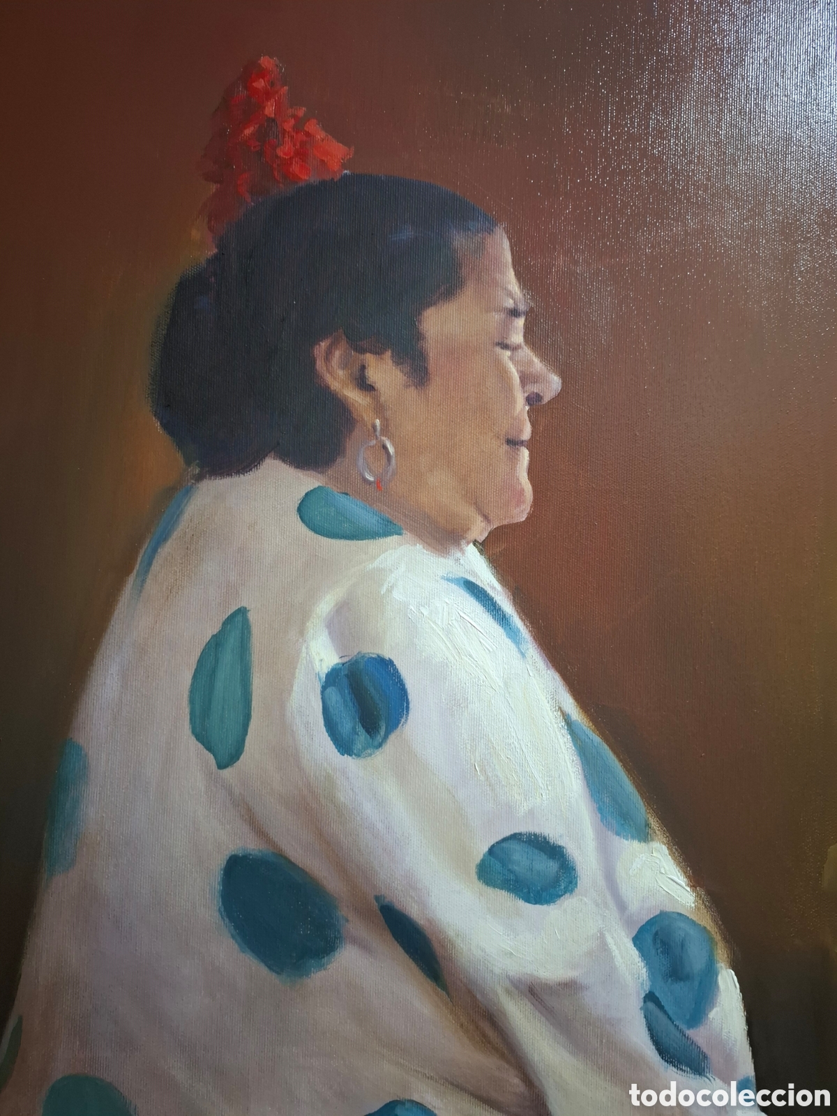 Arte: Oleo sobre lienzo gitana luis marquez 1m x081 - Foto 3