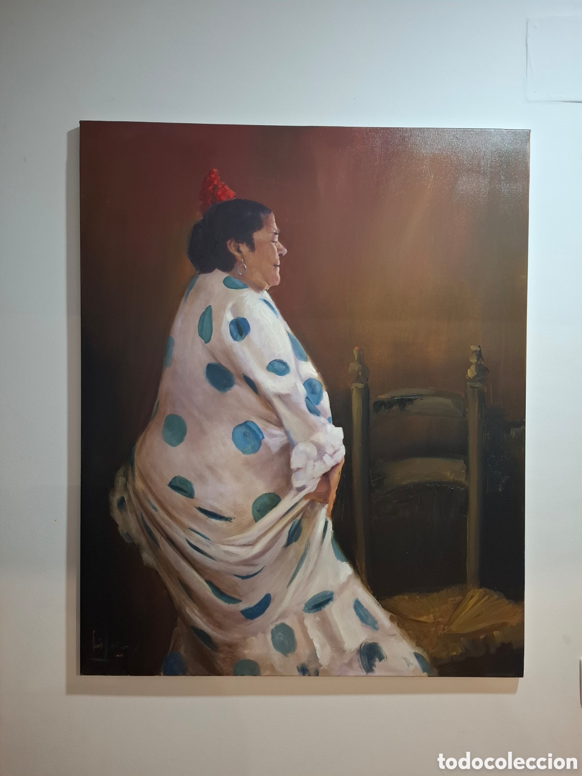 Arte: Oleo sobre lienzo gitana luis marquez 1m x081