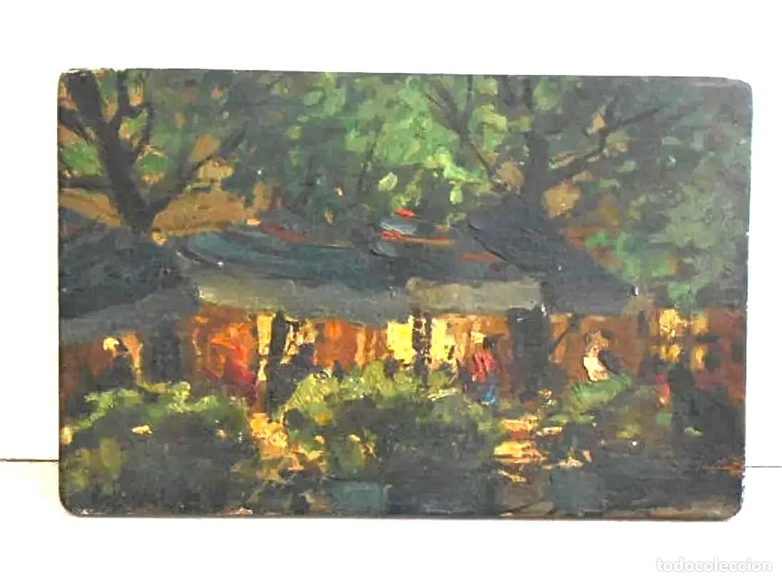 Arte: Pintura al &oacute;leo impresionista antigua Par&iacute;s &rdquo; Place du Tertre &rdquo;