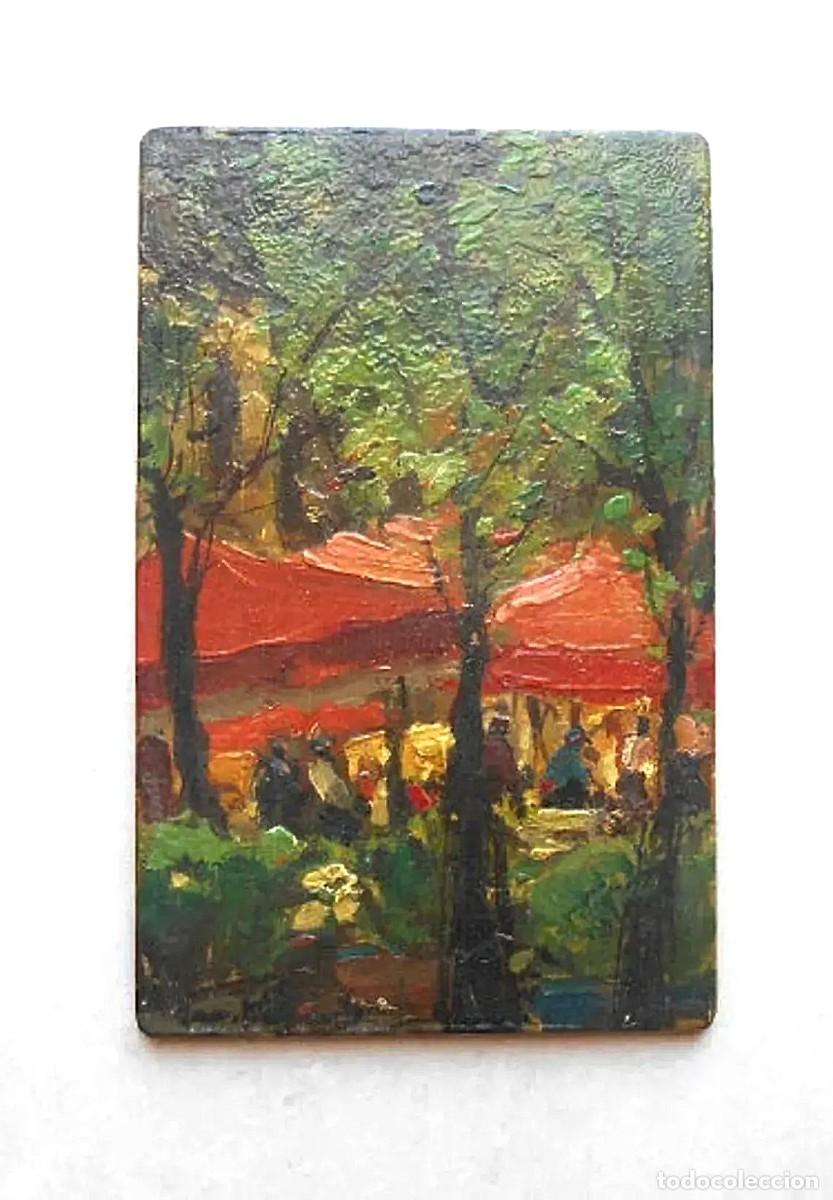 Arte: Impresionista ano ca 1900-1910 pintura al &oacute;leo Par&iacute;s &rdquo;Montmartre Le Soir&rdquo;