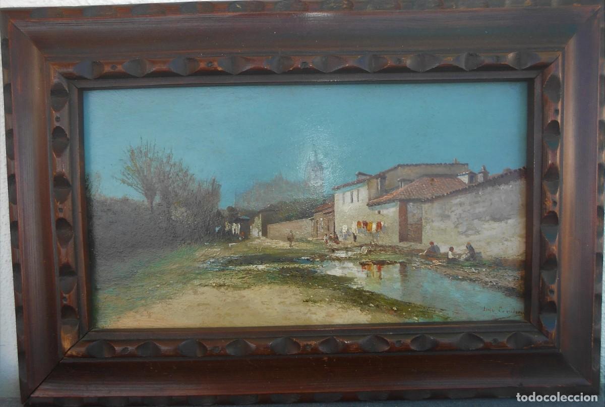 Arte: Paisaje rural pintado al &oacute;leo antiguo