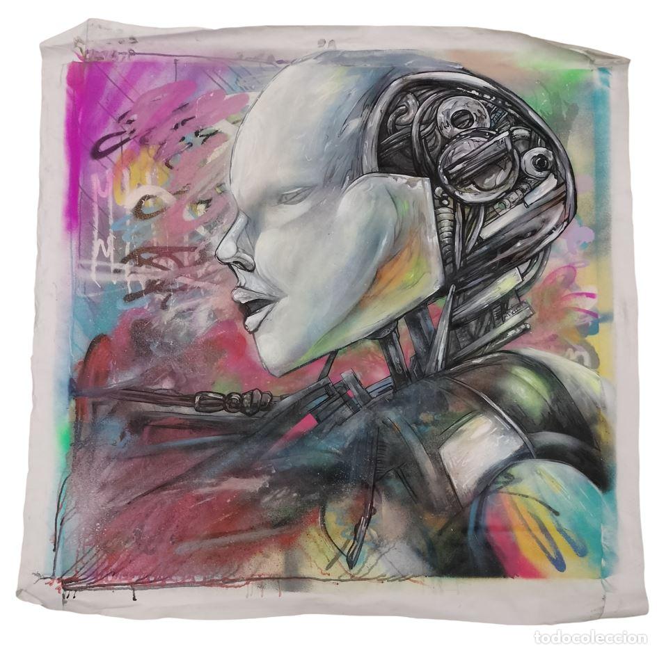 Arte: CABEZA DE ANDROIDE. RIM CHIARADIA. T&Eacute;CNICA MIXTA SOBRE LIENZO. ESPA&Ntilde;A, 2017.