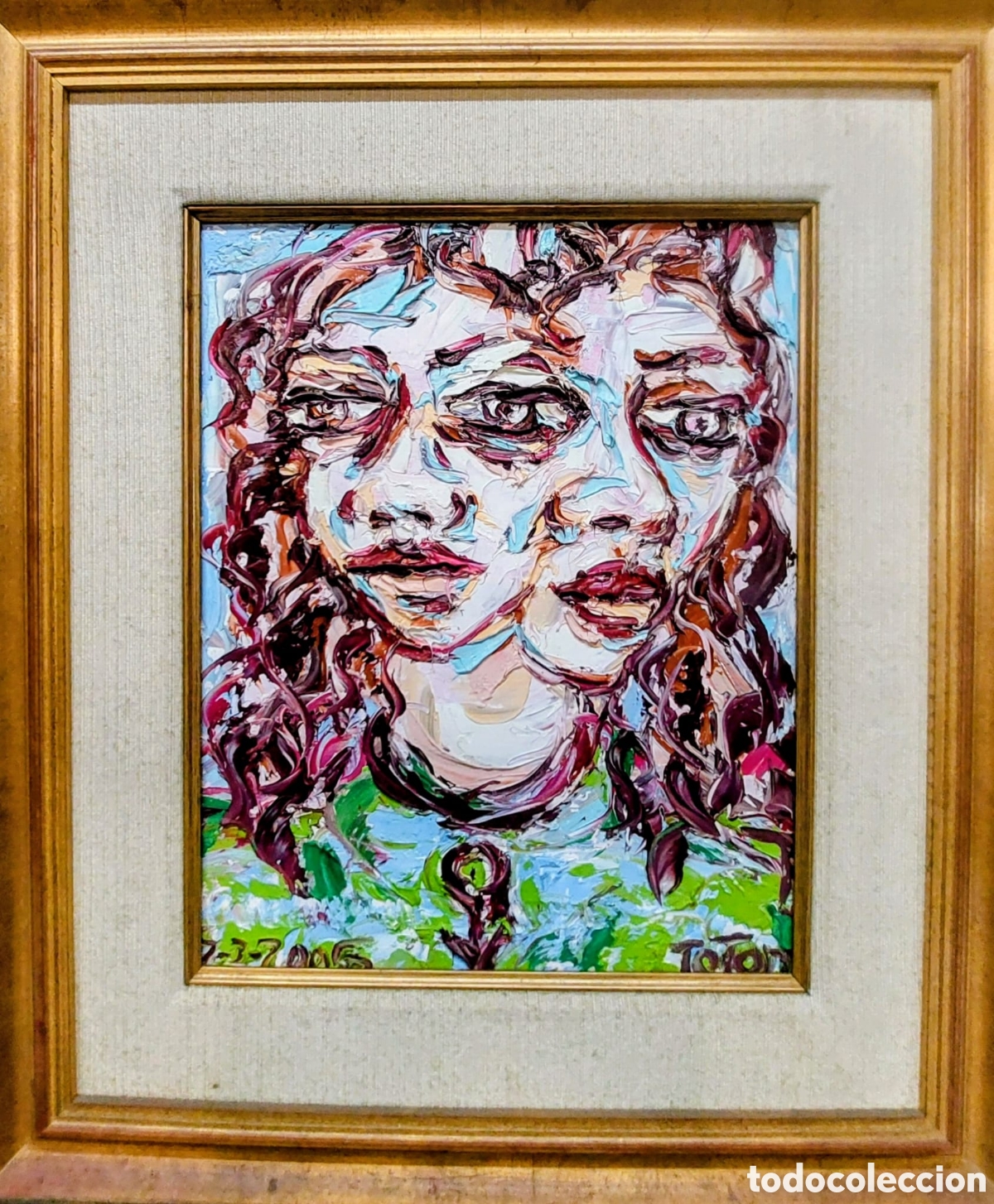 Arte: ANTONIO GARCIA CALVENTE...TOTOM FIRMA OLEO TELA 41X33 DICOTOMIA FEMEMINA