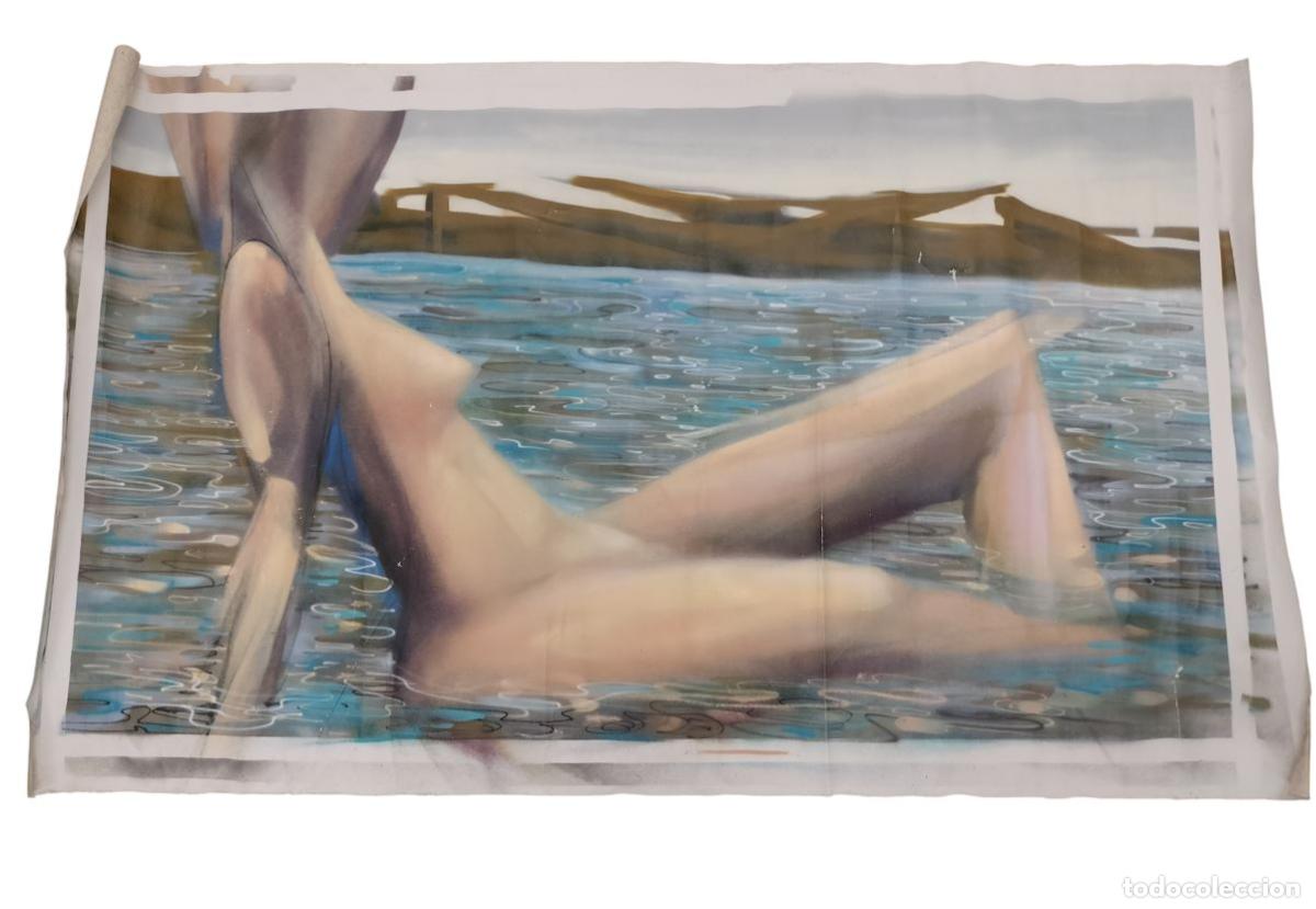 Arte: DESNUDO EN LA PLAYA. AN&Oacute;NIMO. T&Eacute;CNICA MIXTA SOBRE LIENZO. ESPA&Ntilde;A. SIGLO XXI.