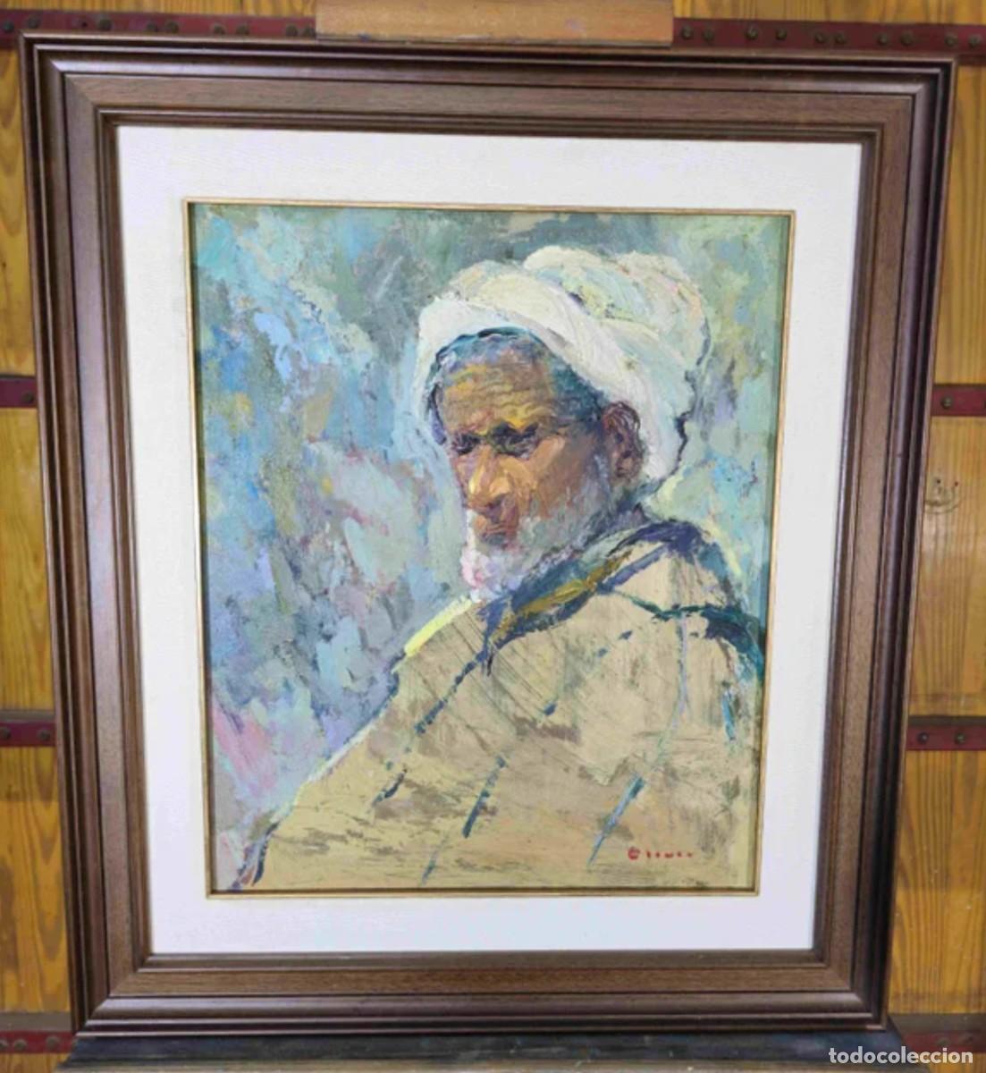 Arte: FRANCESC OLIVER FRADERA OLEO RETRATO DE ARABE