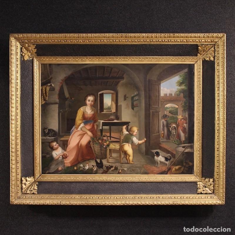 Arte: Pintura italiana de una escena de interior del siglo XIX