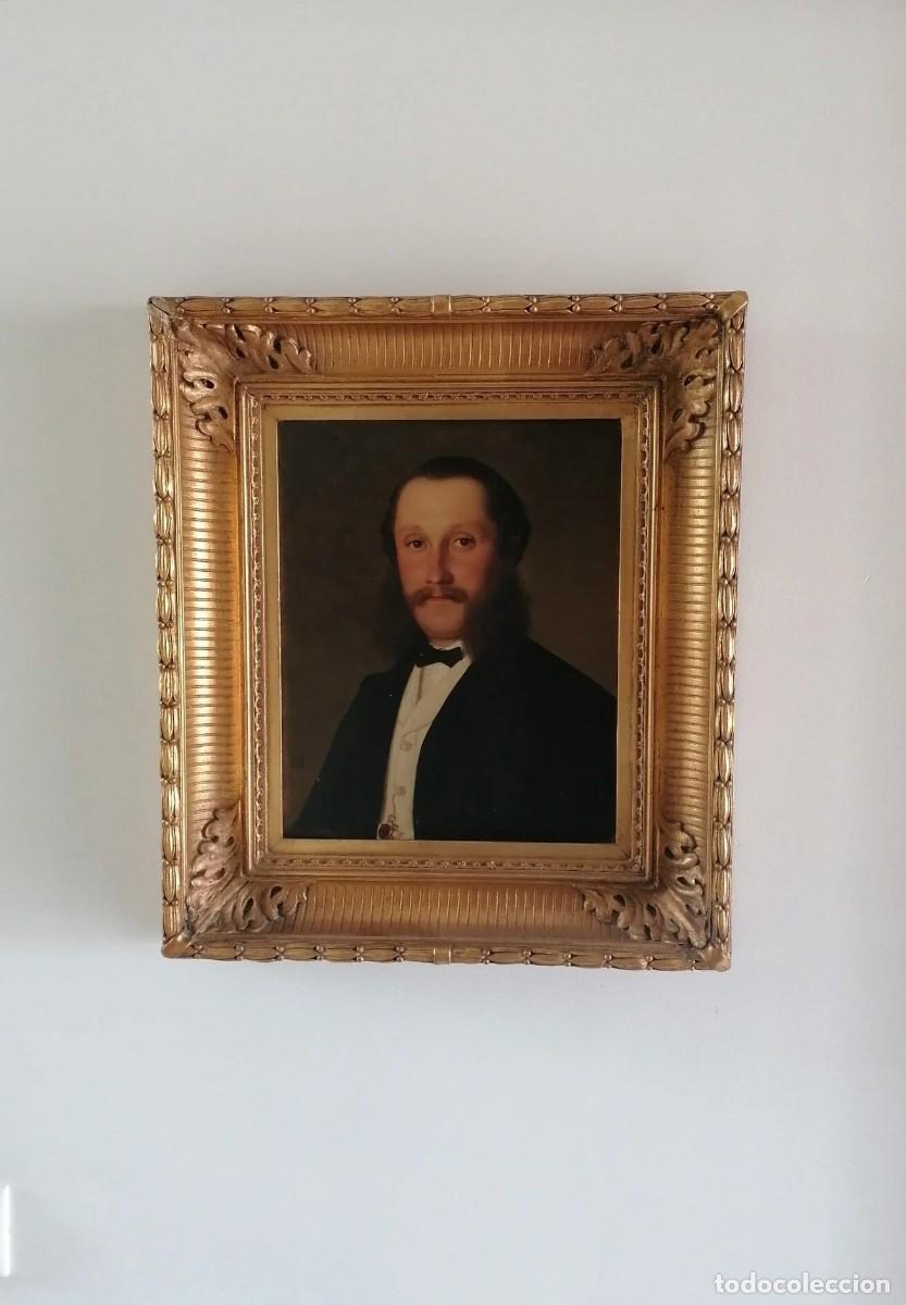 Arte: Niels Peder Holbech (1804-1889) Dinamarca retrato de un caballero