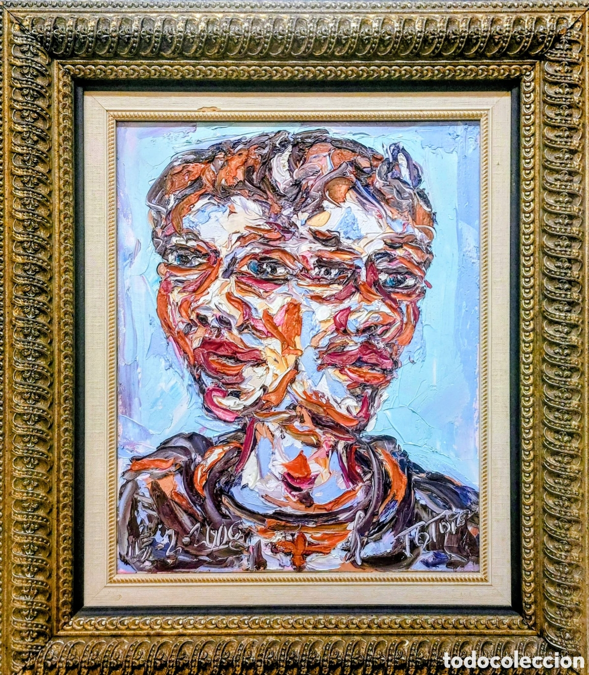 Arte: ANTONIO GARCIA CALVENTE FIRMA TOTOM OLEO TELA 41X33 DICOTOMIA MASCULINA