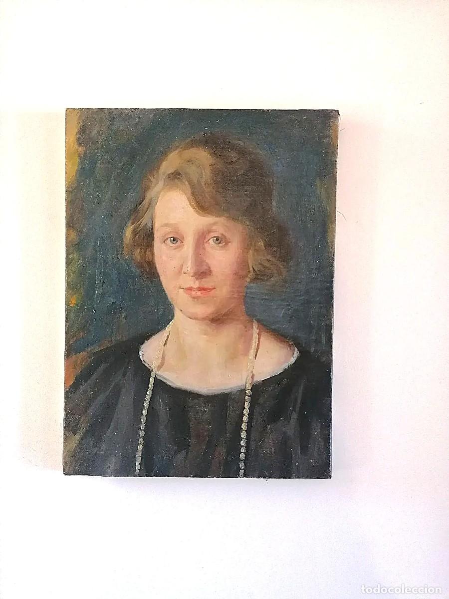 Arte: &Oacute;leo sobre lienzo, circa 1920, retrato de una mujer, atribuido a Ivar Nyberg (1855-1925), Suecia.