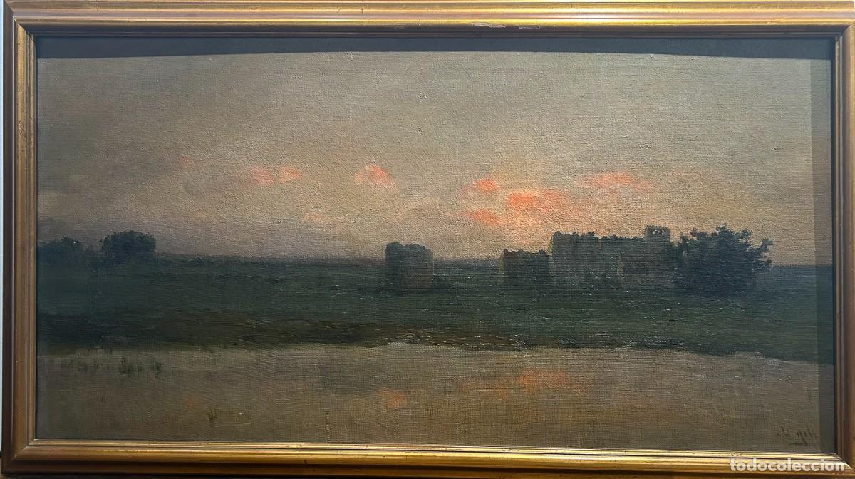 Arte: Modest Urgell (1839 - 1919). Paisaje. &Oacute;leo sobre lienzo.