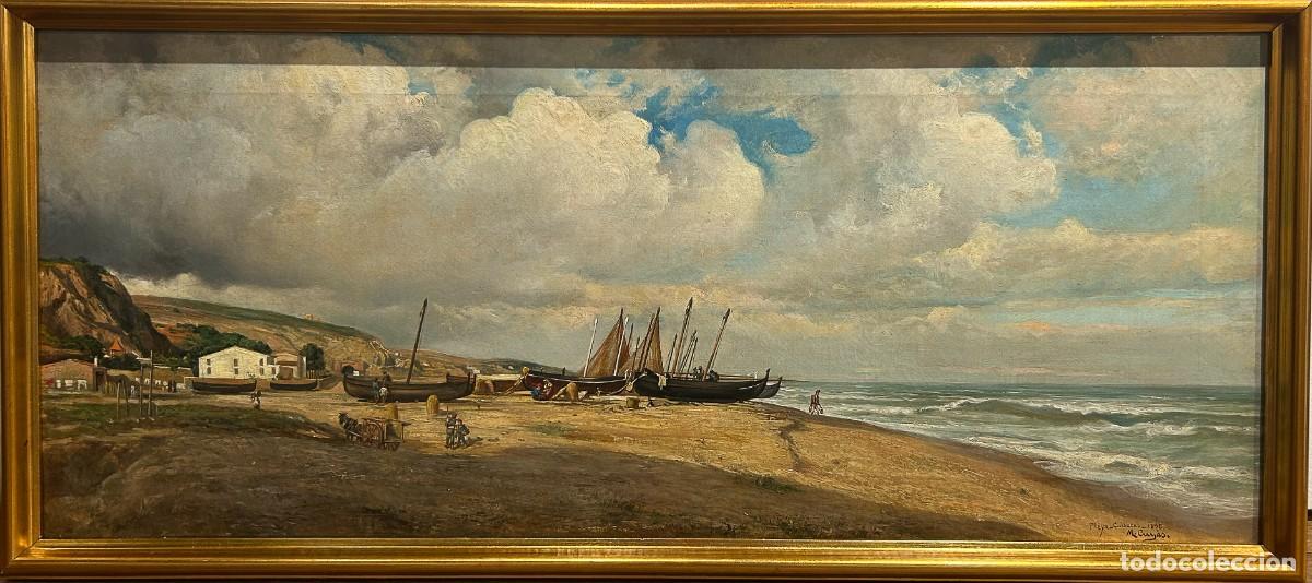 Arte: Manuel Cuy&agrave;s (s. XIX). Playa Calbetas. &Oacute;leo sobre lienzo.