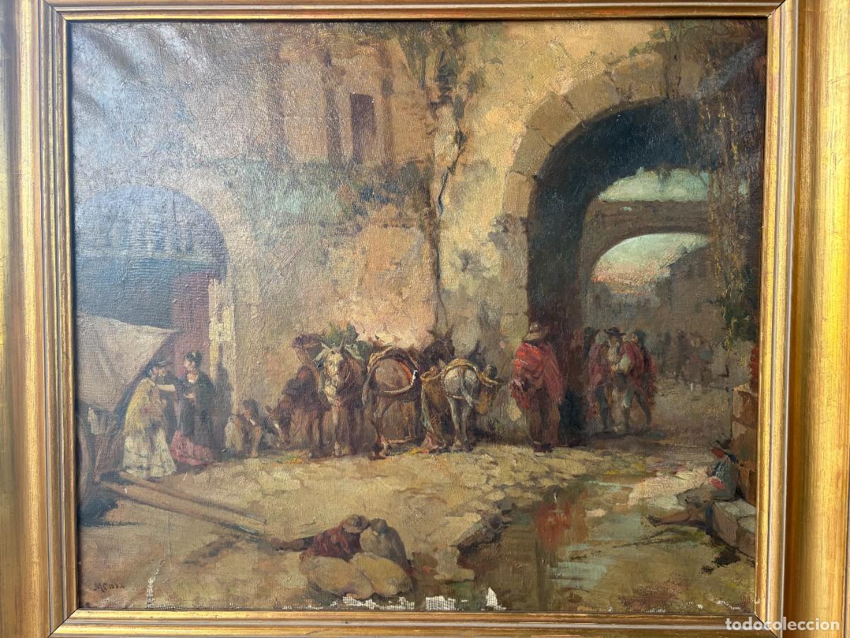 Arte: Manuel Mensa Salas (1875-1938), Mercado. Escena costumbrista