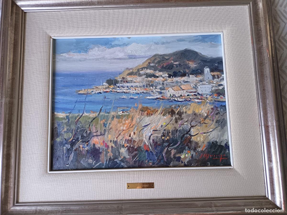 Arte: Cuadro al oleo de Jaume Marine. Marina paisaje de Cadaques