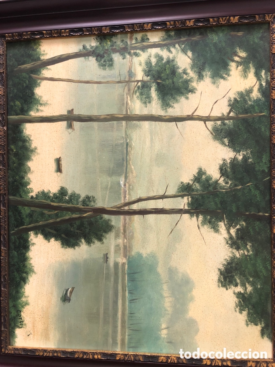 Arte: &Oacute;leo sobre tabla Firmado - Foto 2