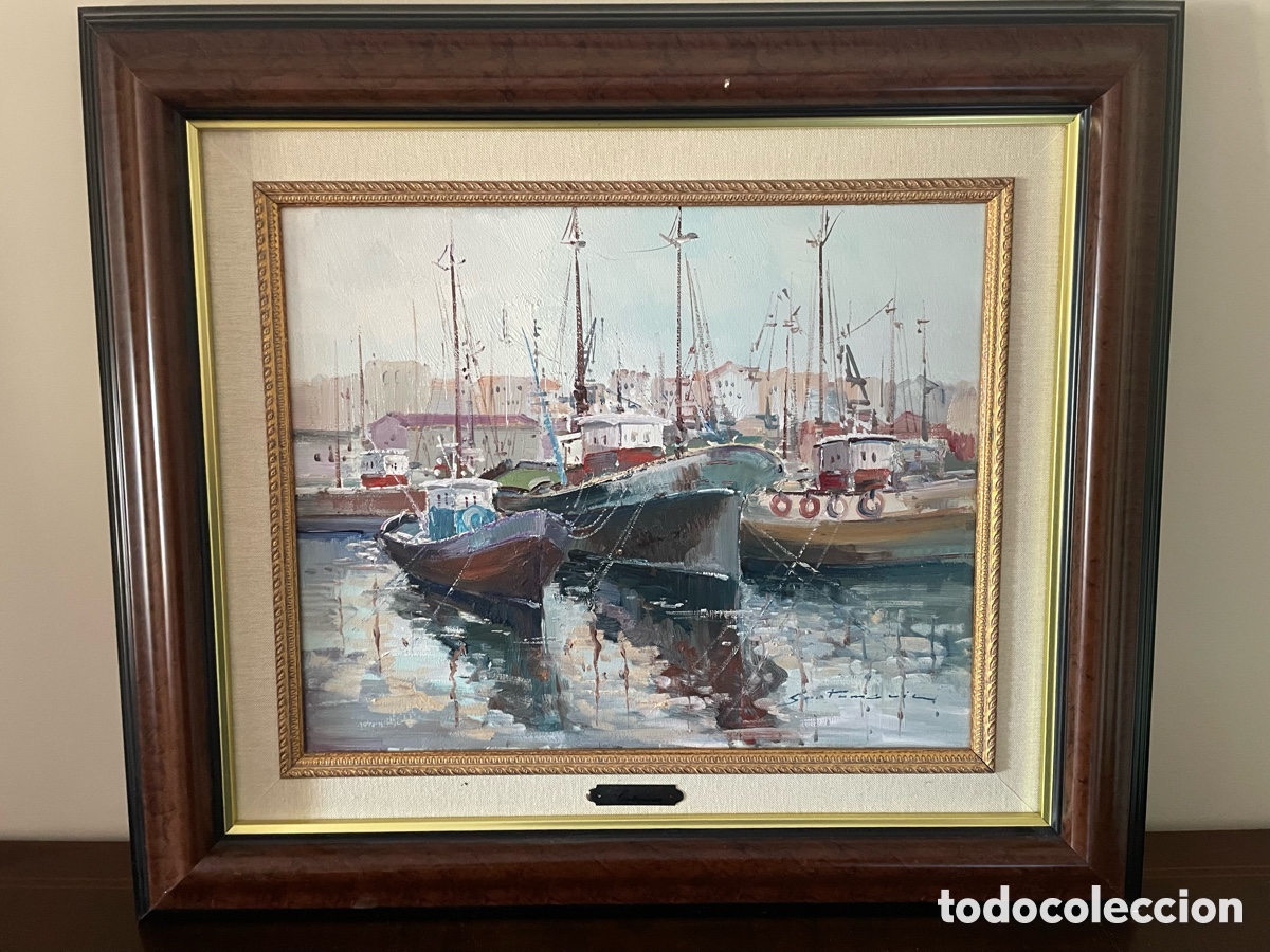 Arte: Cuadro al &oacute;leo con aplique