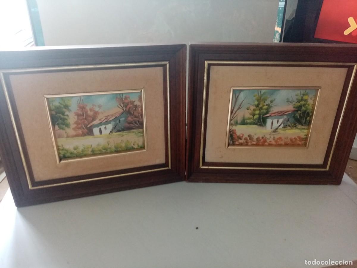 Arte: 2 CUADROS PEQUE&Ntilde;OS PINTADO AL OLEO MEDIDA LAS PINTURAS 9 X 11