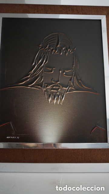 Arte: ROSTRO DE CRISTO EN RELIEVE - OBRA RELIGIOSA CONTEMPORANEA - FIRMADO RICARD 76.