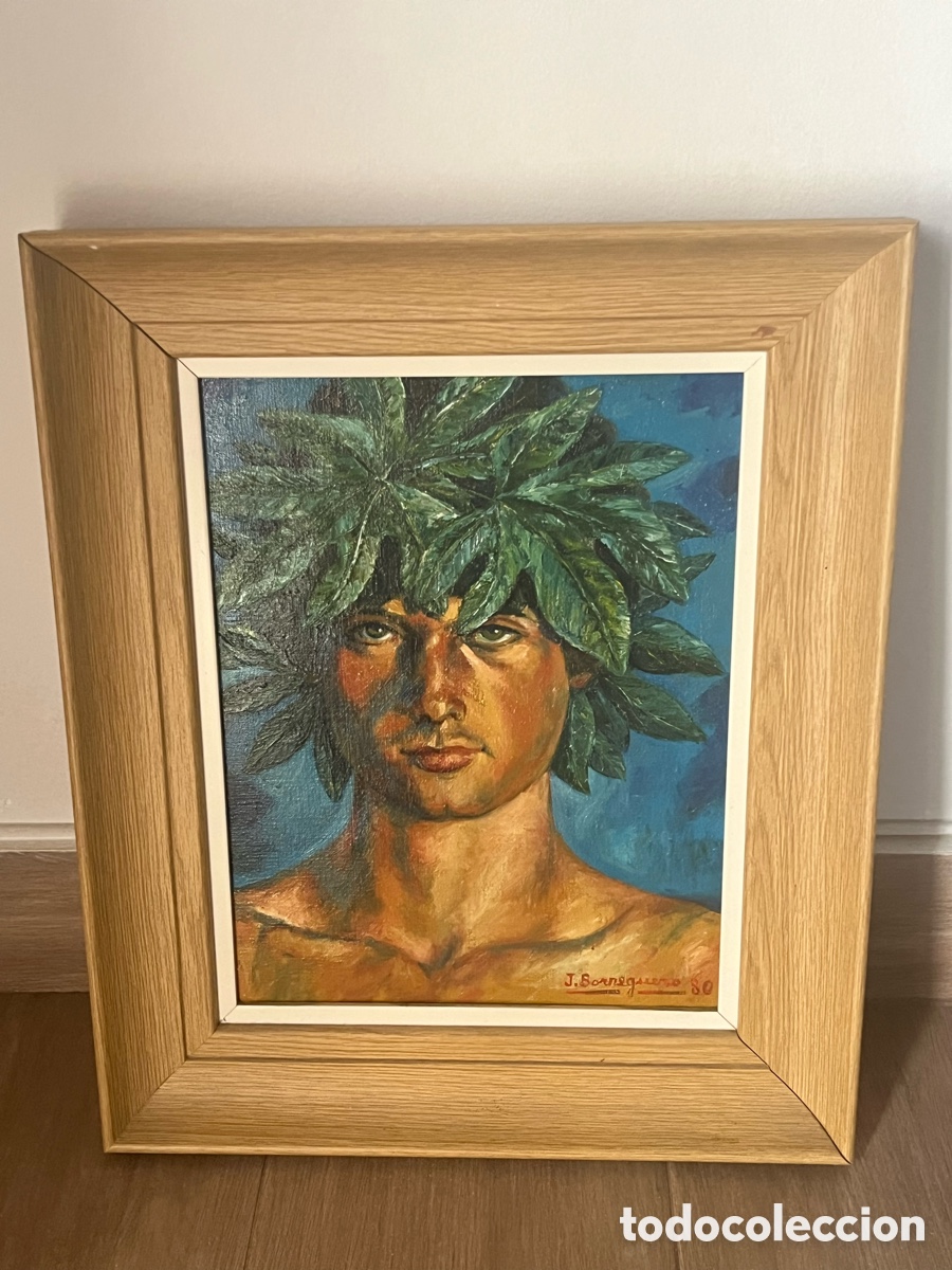 Arte: &Oacute;leo sobre lienzo &rdquo;Joven de Torremolinos&rdquo; - J. Borreguero &rdquo;El Visue&ntilde;o&rdquo; (1980)