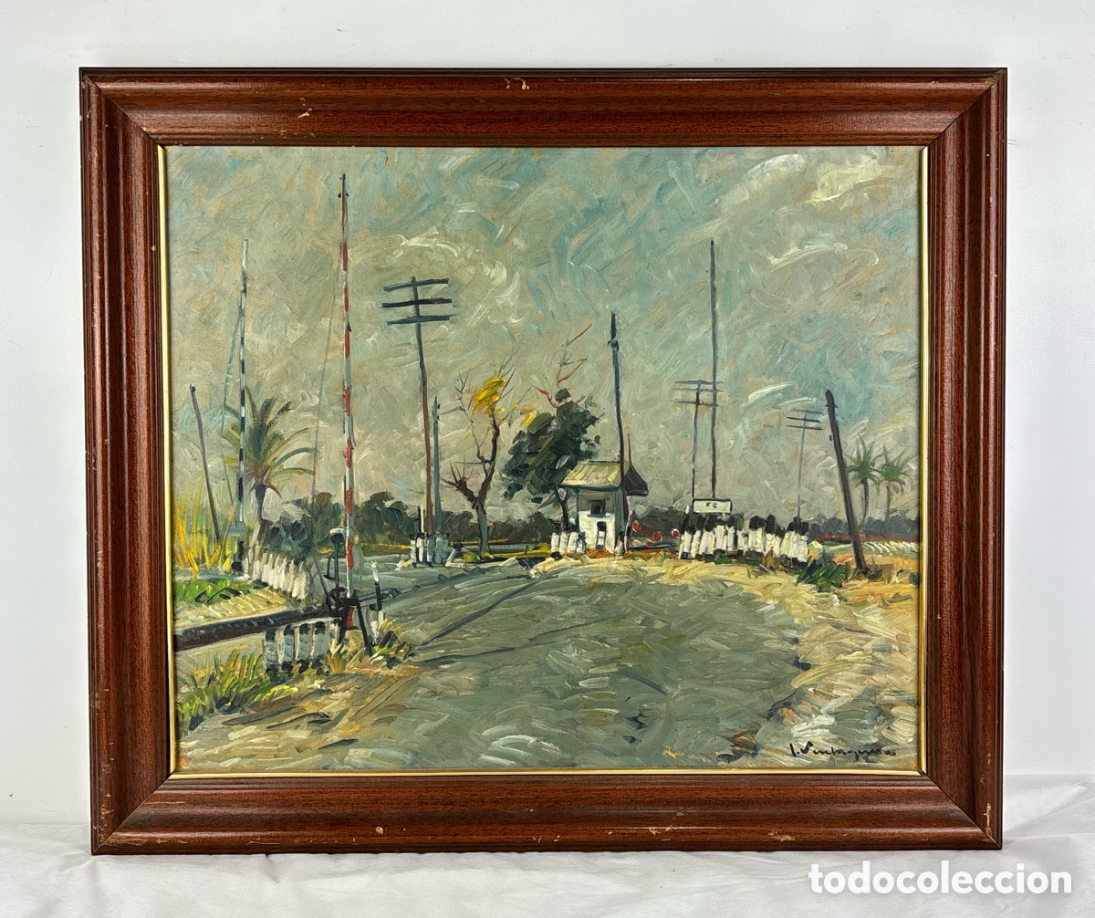 Art: JOSEP VERDAGUER - PASO A NIVEL - OLEO TELA