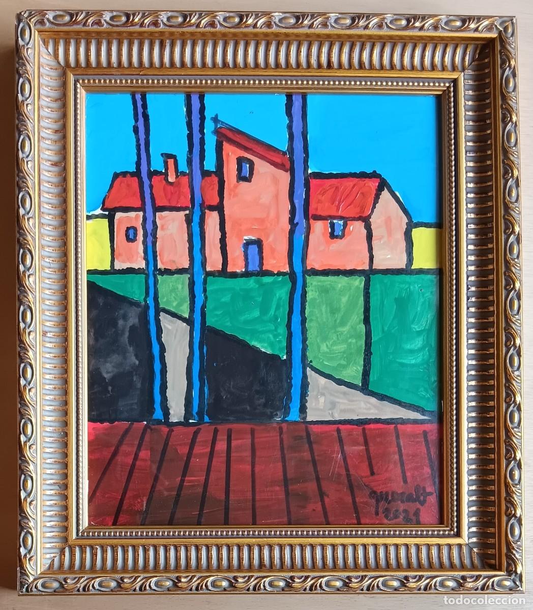 Arte: JOAN QUERALT DE QUADRAS - &Oacute;LEO SOBRE PAPEL - 2021 - ENMARCADO 45 X 39.