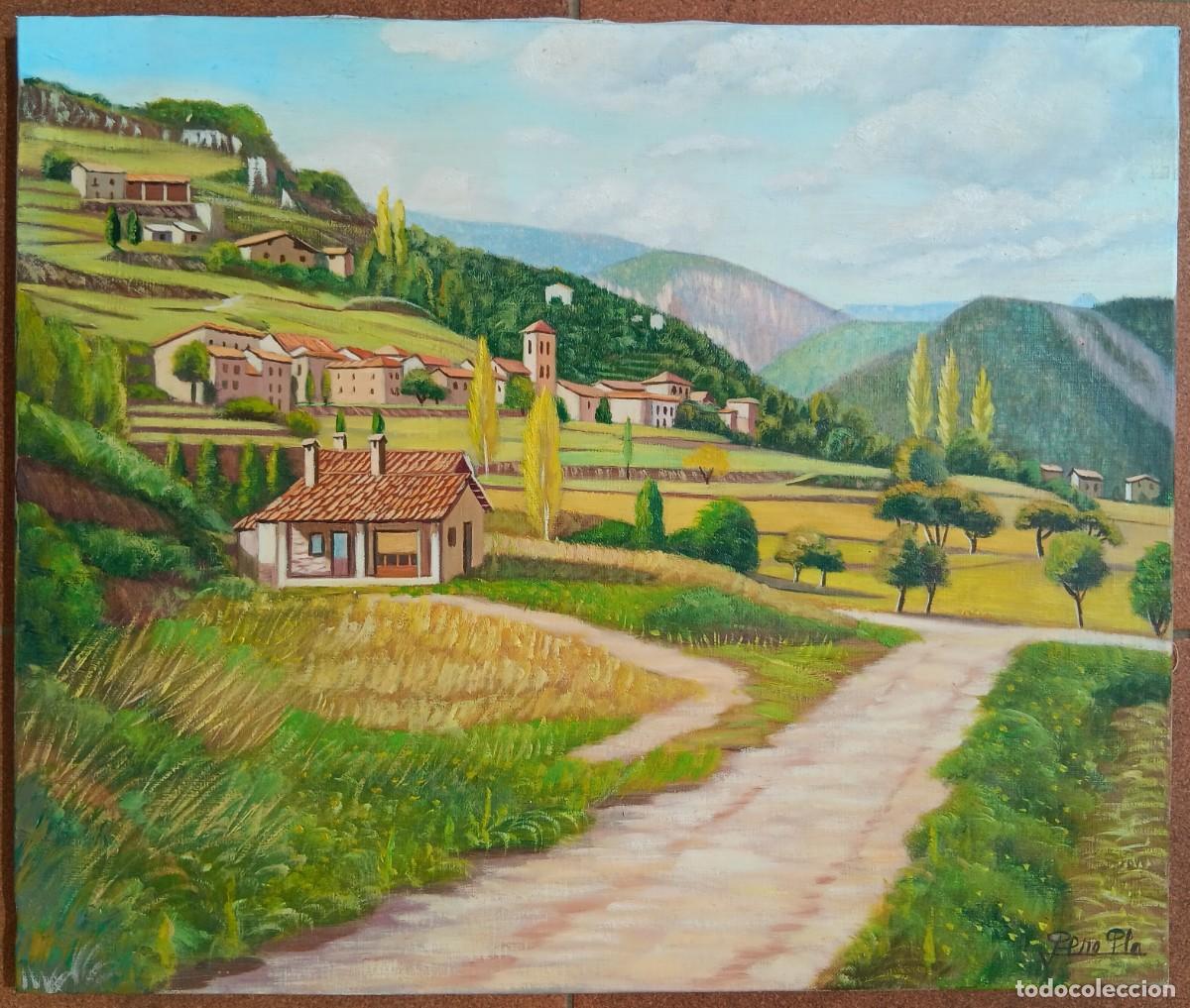 Arte: PERE PLA PAR&Eacute;S. &Oacute;LEO SOBRE TELA. MONTADO EN BASTIDOR CON MEDIDAS: 55 X 46. SALDES, BERGUED&Agrave;.