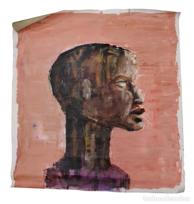 Arte: ROSTRO DE PERFIL. AN&Oacute;NIMO. PINTURA ACR&Iacute;LICA SOBRE LIENZO. ESPA&Ntilde;A. SIGLO XXI.