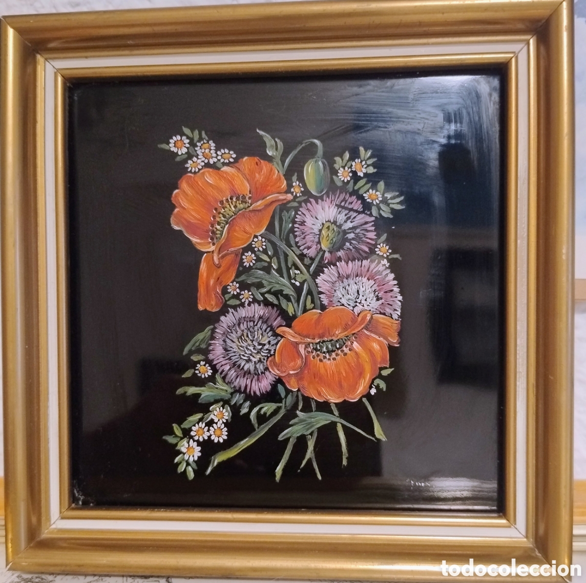 Arte: Azulejos pintado a mano, a&ntilde;os 60. Firma ilegible