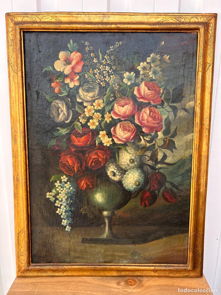 Arte: &Oacute;leo antiguo Bodeg&oacute;n de Flores