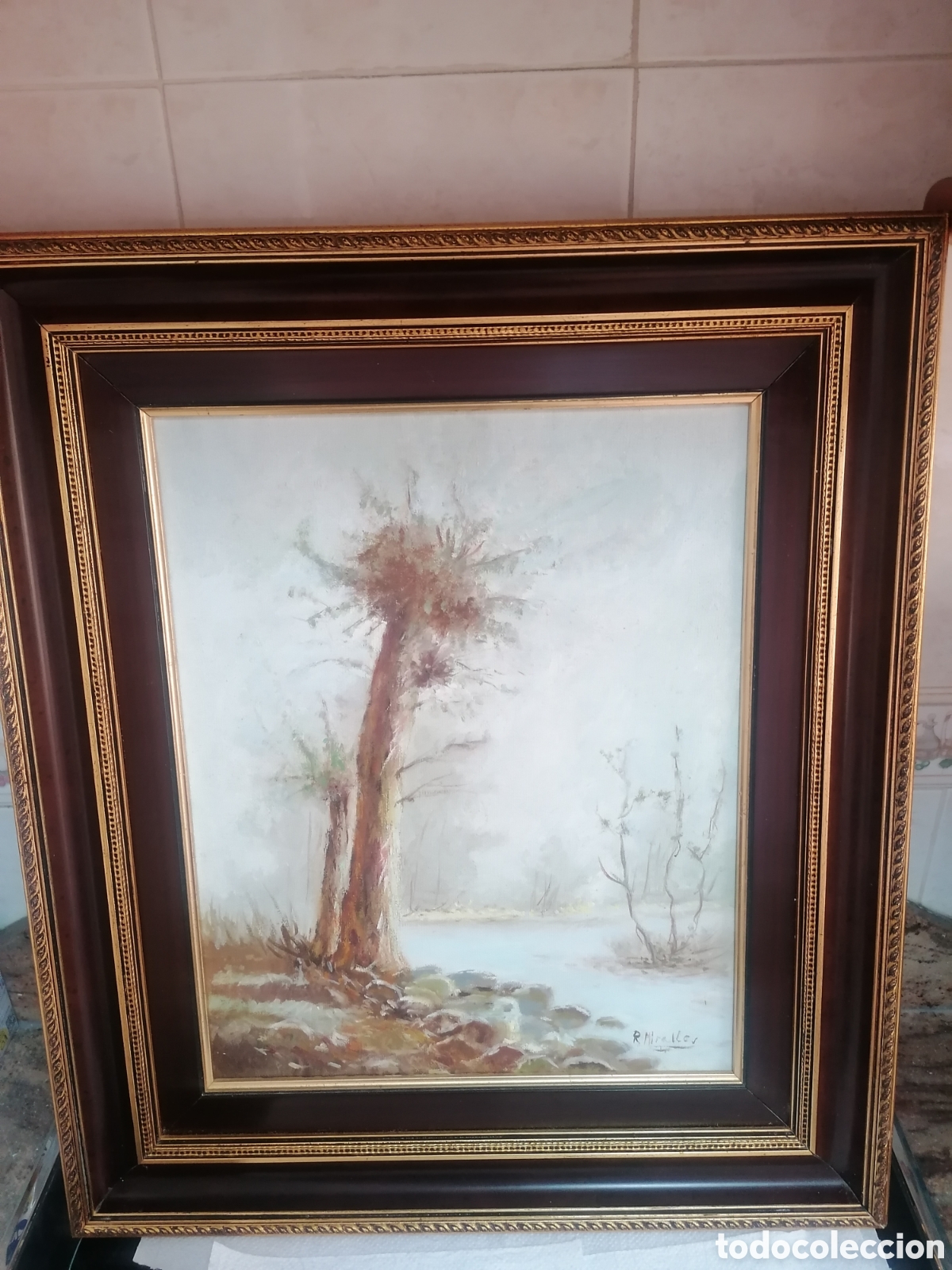 Arte: Cuadro pintura paisaje firmado por miralles