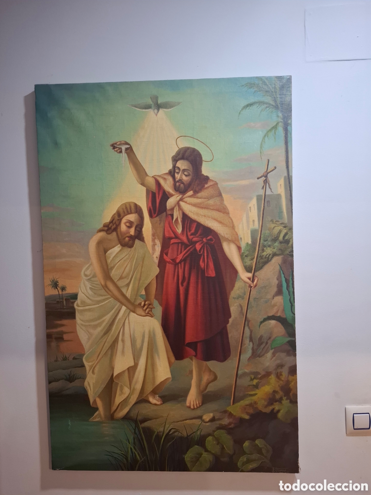 Arte: Oleo sobre liezo el bautismo 118x75