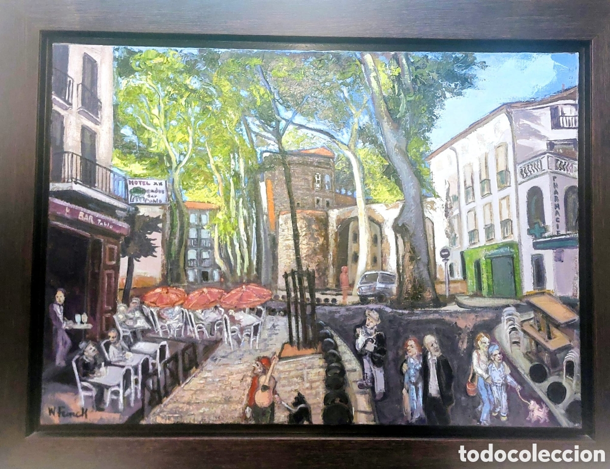 Arte: WILLIAM FENECH OLEO TELA UNICO PLAZA PICASSO CERET OLEO TELA 65X92 CATALOGADO AN̈O.2017