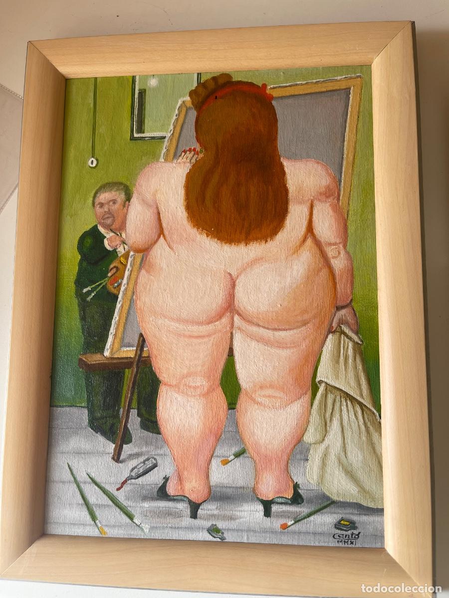 Arte: Cuadro copia &oacute;leo tipo Botero