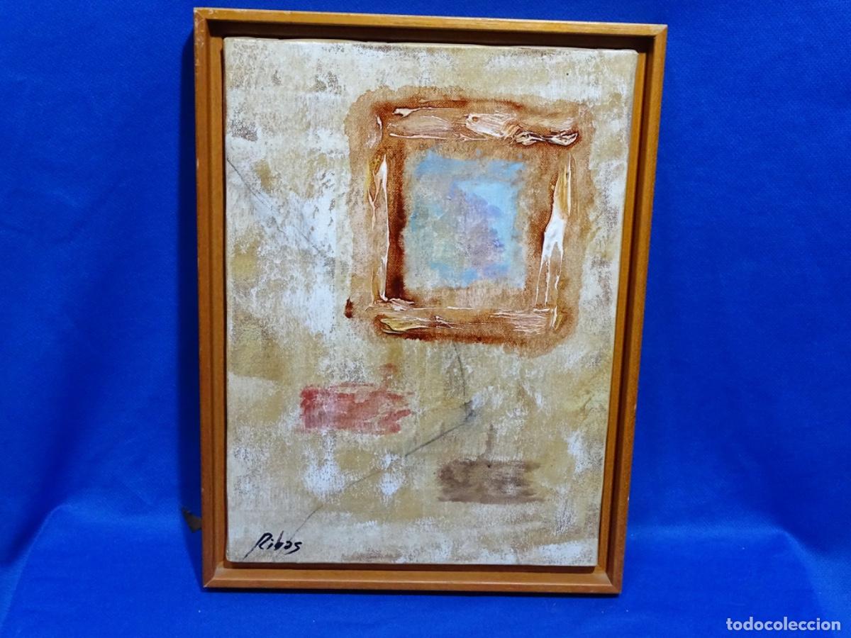 Arte: &Oacute;LEO ABSTRACTO SOBRE TELA FIRMADO RIBAS.